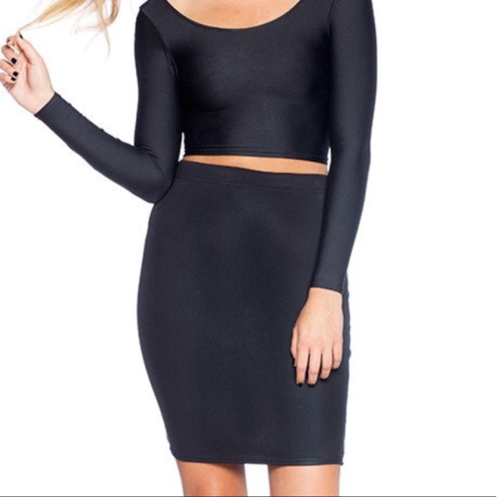 Blackmilk Warm Black Pencil Skirt - Small